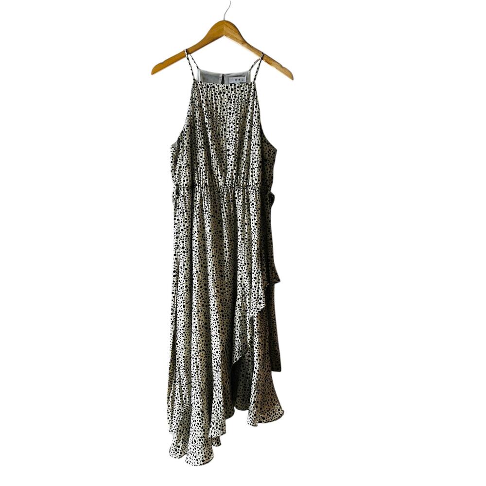 THML Leopard Print Sleeveless Asymmetrical Hem Dress Size L Large